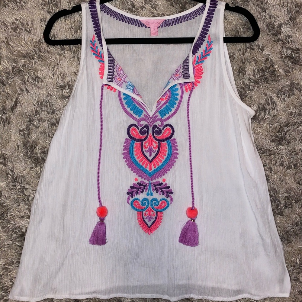 Lilly Pulitzer Jackie Top Resort White S $55 OBO‼️